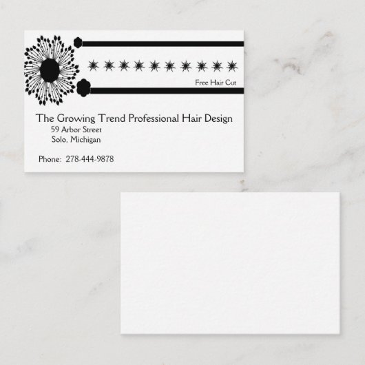ヘアデザイナー用ロイヤリティカード 名刺 (正面/裏面)