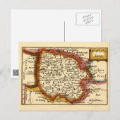 ヘアドシャー郡イングランド古古古古美術家の地図 ポストカード (正面/裏面)