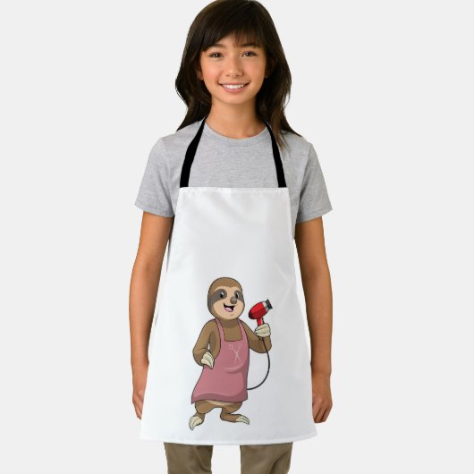 ヘアドライヤーと美容師としてスロース エプロン (インサイチュ)