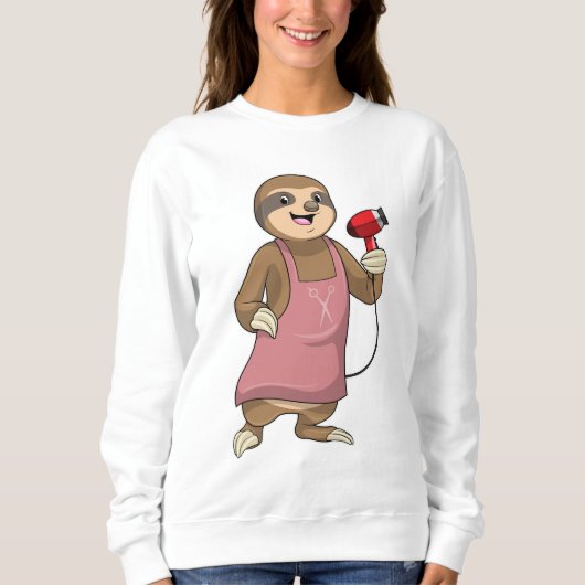 ヘアドライヤーと美容師としてスロース スウェットシャツ (正面)