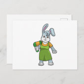 ヘアドライヤーを持つ美容師のウサギ ポストカード (正面/裏面)