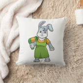 ヘアドライヤー付き美容師としてのウサギ クッション (ブランケット)