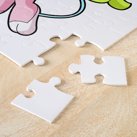 ヘアドライヤー付き美容師としてのウサギ ジグソーパズル (側面)