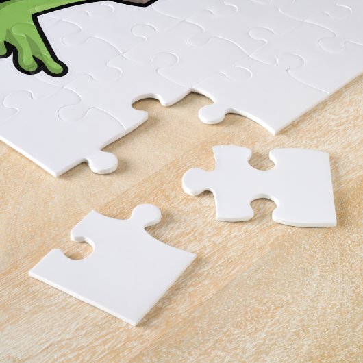 ヘアドライヤー付き美容師としてのカエル ジグソーパズル (側面)