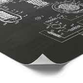 ヘアドライヤー1929特許技術Chalkboard ポスター (角)