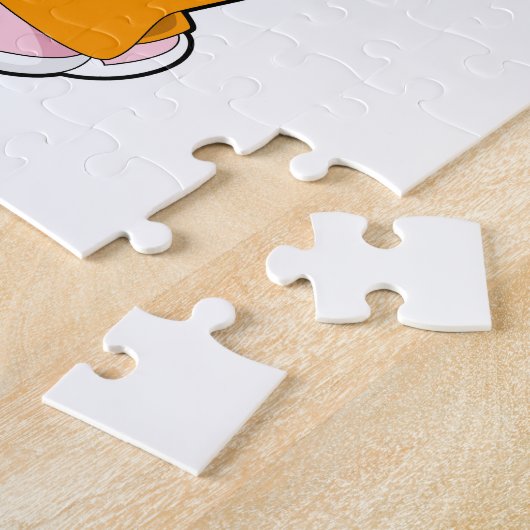 ヘアドライヤー&コーム付きヘアドレッサーとしてのウサギ ジグソーパズル (側面)