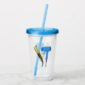 ヘアドライヤー&ヘアストレートイラストレーション アクリルタンブラー (裏面)