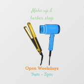 ヘアドライヤー&ヘアストレートイラストレーション ウィンドウサイン (シート)