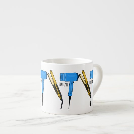 ヘアドライヤー&ヘアストレートイラストレーション エスプレッソカップ (正面右)