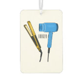 ヘアドライヤー&ヘアストレートイラストレーション カーエアーフレッシュナー (裏面)