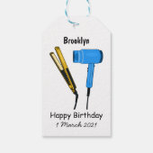 ヘアドライヤー&ヘアストレートイラストレーション ギフトタグ (裏面)