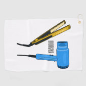 ヘアドライヤー&ヘアストレートイラストレーション ゴルフタオル (横)