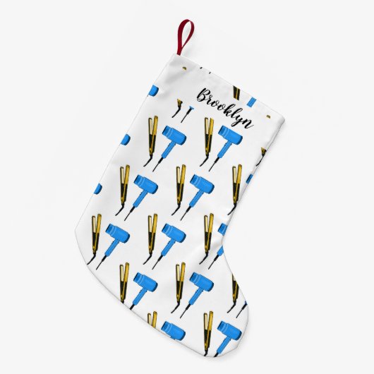ヘアドライヤー&ヘアストレートイラストレーション スモールクリスマスストッキング (正面 (吊り時))