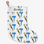 ヘアドライヤー&ヘアストレートイラストレーション スモールクリスマスストッキング (正面)