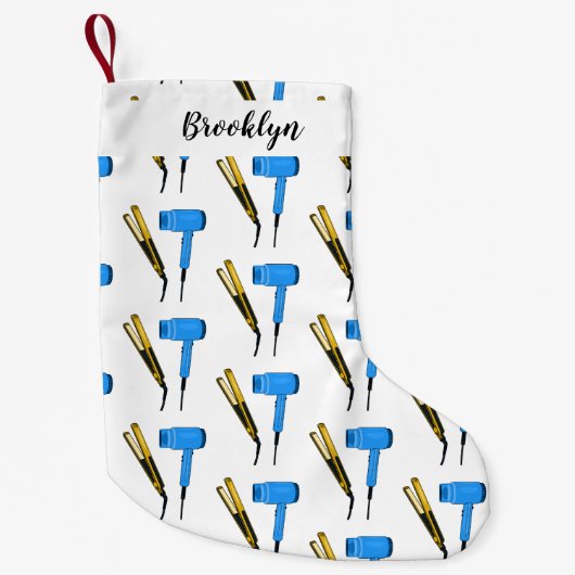 ヘアドライヤー&ヘアストレートイラストレーション スモールクリスマスストッキング (正面)