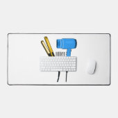 ヘアドライヤー&ヘアストレートイラストレーション デスクマット (キーボード&マウス)