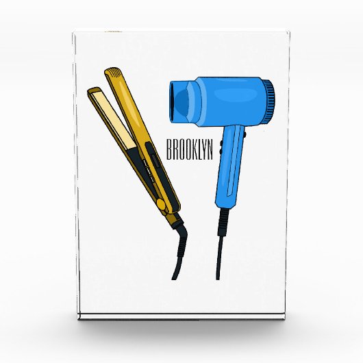 ヘアドライヤー&ヘアストレートイラストレーション フォトブロック (正面)