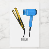 ヘアドライヤー&ヘアストレートイラストレーション フードラベル (シングルラベル)