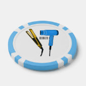 ヘアドライヤー&ヘアストレートイラストレーション ポーカーチップ (シングル)