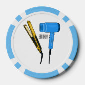 ヘアドライヤー&ヘアストレートイラストレーション ポーカーチップ (裏面)