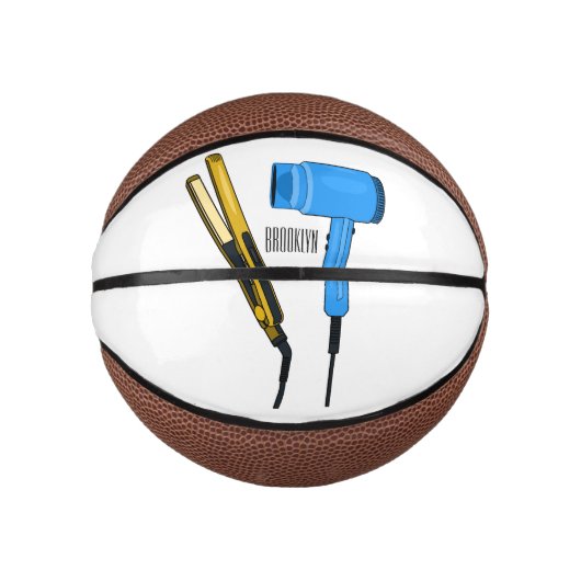 ヘアドライヤー&ヘアストレートイラストレーション ミニバスケットボール (正面)