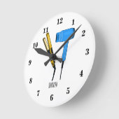 ヘアドライヤー&ヘアストレートイラストレーション ラウンド壁時計 (傾斜)