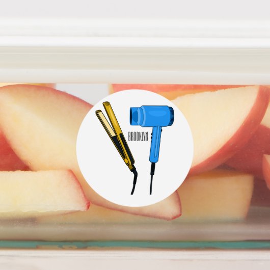 ヘアドライヤー&ヘアストレートイラストレーション ラベル (貼付)