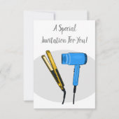 ヘアドライヤー&ヘアストレートイラストレーション 招待状 (裏面)