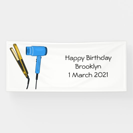 ヘアドライヤー&ヘアストレートイラストレーション 横断幕 (横)