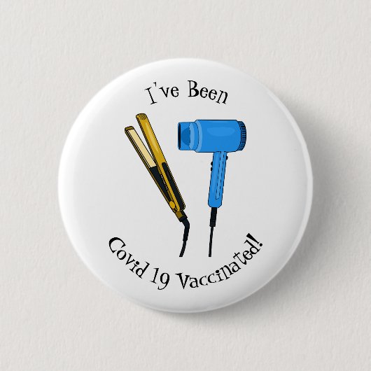 ヘアドライヤー&ヘアストレートイラストレーション 缶バッジ (正面)