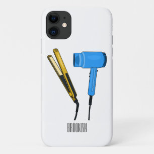 ヘアドライヤー&ヘアストレートイラストレーション iPhone 11 ケース