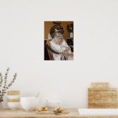 ヘアドライヤーIIの下で眠っている小さな老婦人 ポスター (キッチン)