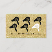 ヘアドライ吹バーモダン金ゴールドサロンロイヤリティ ロイヤリティカード (正面)