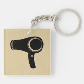 ヘアドラ吹イヤーレトロスタイルアート キーホルダー (裏面)