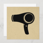 ヘアドラ吹イヤーレトロスタイルアート 招待状 (正面/裏面)