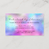 ヘアドレッサーラッシュグリッタードリップホグラフィーピンク 名刺 (裏面)