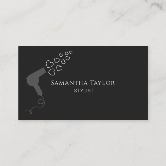 ヘアドレッサー美容師吹ドライヤー 名刺 (正面)