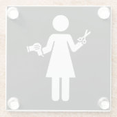 ヘアドレッサー記号 ガラスコースター (裏面)