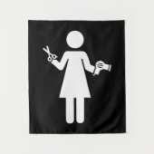 ヘアドレッサー記号 タペストリー (正面)