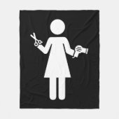 ヘアドレッサー記号 フリースブランケット (正面)