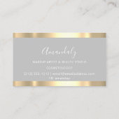 ヘアドレモダンザークーファーはさみ灰色ドリップス 名刺 (裏面)