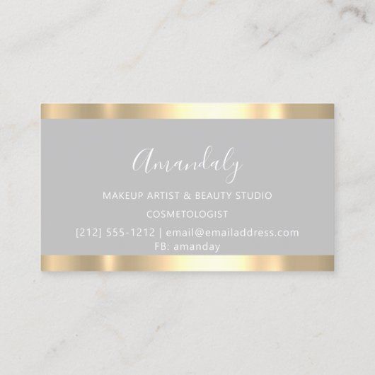 ヘアドレモダンザークーファーはさみ灰色ドリップス 名刺 (裏面)