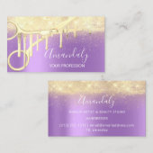 ヘアドレモダンザーコイフールはさみ紫金ゴールド 名刺 (正面/裏面)