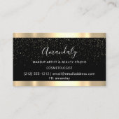 ヘアドレモダンザーゴールデン紙吹雪ブラック 名刺 (裏面)