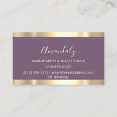 ヘアドレモダンザーシザーバイザーバイオレット金ゴールド 名刺 (裏面)