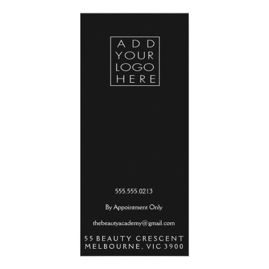 ヘアネイルサロンビューティシアンメニュー価格表 ラックカード (裏面)