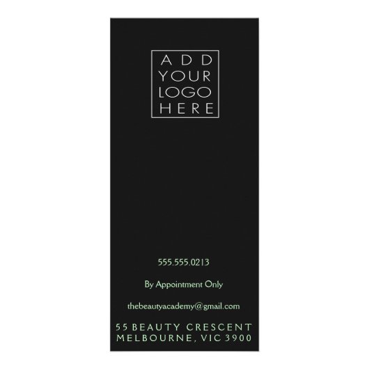 ヘアネイルサロンビューティシアンメニュー価格表 ラックカード (裏面)