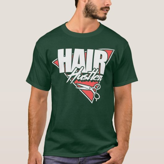 ヘアハストラーおもしろい美容師ヘアスタイリストサロン Tシャツ (正面)