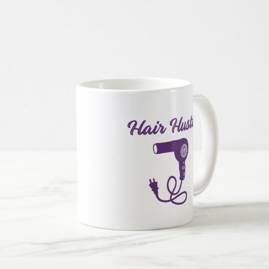 ヘアハストラーパープルおもしろい美容師 コーヒーマグカップ (正面右)