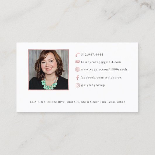 ヘアバイロクザンヌ 名刺 (裏面)